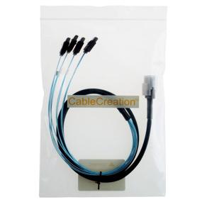 img 3 attached to 💻 CableCreation Reversed Mini SAS 36Pin Male to 4 SATA 7Pin Female Cable - 0.5M/1.6 Feet