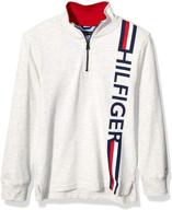 👕 stylish and cozy: tommy hilfiger quarter sweater heather boys' clothing for sweaters logo