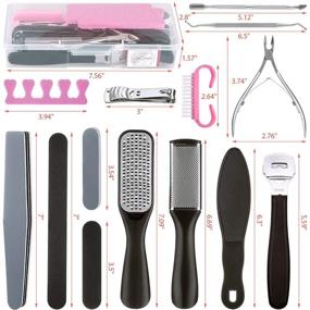 img 3 attached to 👣 UOWGA Professional 20-in-1 Pedicure Kit: Stainless Steel Foot Rasp, Foot Peel, Callus Clean Feet, Dead Skin Tool Set with Nail Clipper - Ideal Self-Care Gifts for Women