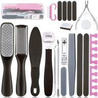 👣 uowga professional 20-in-1 pedicure kit: stainless steel foot rasp, foot peel, callus clean feet, dead skin tool set with nail clipper - ideal self-care gifts for women logo