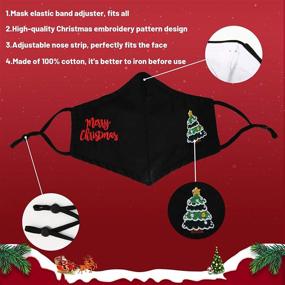 img 2 attached to 🎄 Christmas-themed Reusable Cotton Bandanas: Festive Supplies for the Holiday Season