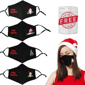 img 3 attached to 🎄 Christmas-themed Reusable Cotton Bandanas: Festive Supplies for the Holiday Season