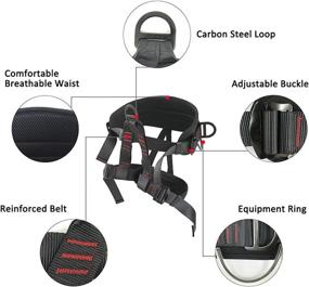 img 1 attached to 🧗 Versatile Half Body Harness for Fire Rescues, Caving, Rock Climbing, Rappelling, and Tree Protection - Adjustable Thickness for Waist Safety Belts