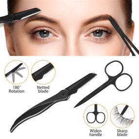 img 1 attached to 💇 HOCOSY 7 in 1 Eyebrow Tweezers Set: Premium Eyebrow Kit with Scissors, Razor, Brush, and Travel Case - Perfect Precision for Ingrown Hair Removal