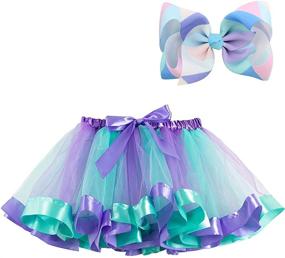 img 4 attached to Bingoshine Colorful Layered Ballet Girls' Clothing in Skirts & Skorts - Rainbow Theme