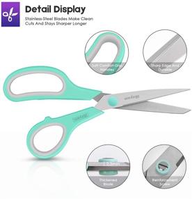 img 2 attached to 🔪 iBayam 8" Multipurpose Scissors Bulk 3-Pack - Ultra Sharp Blade Shears with Comfort-Grip Handles for Office, Home, School, Sewing, Fabric Crafts - Right/Left Handed - Sturdy & Reliable
