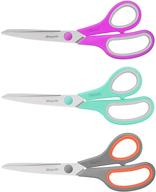 🔪 ibayam 8" multipurpose scissors bulk 3-pack - ultra sharp blade shears with comfort-grip handles for office, home, school, sewing, fabric crafts - right/left handed - sturdy & reliable логотип