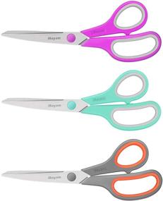 img 4 attached to 🔪 iBayam 8" Multipurpose Scissors Bulk 3-Pack - Ultra Sharp Blade Shears with Comfort-Grip Handles for Office, Home, School, Sewing, Fabric Crafts - Right/Left Handed - Sturdy & Reliable