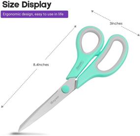 img 3 attached to 🔪 iBayam 8" Multipurpose Scissors Bulk 3-Pack - Ultra Sharp Blade Shears with Comfort-Grip Handles for Office, Home, School, Sewing, Fabric Crafts - Right/Left Handed - Sturdy & Reliable