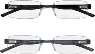 reading glasses rimless lightweight comfort logo