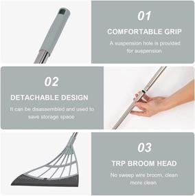 img 2 attached to 2-in-1 Magic Broom and Squeegee for Efficient Floor Cleaning - Professional Tile, Shower, Floor, and Kitchen Sweeper - Grey