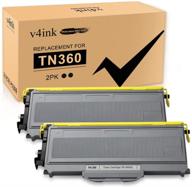 🖨️ high-yield black toner cartridge replacement for brother tn-360 tn-330 - v4ink 2pk compatible for hl-2170w, hl-2140, mfc-7840w, and more logo