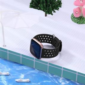 img 2 attached to 🏋️ GEAK Sport Bands for Fitbit Versa 2/Versa Bands/Versa Lite Smartwatch - Waterproof and Breathable Wristbands with Metal Buckle