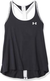 img 3 attached to Девочки Under Armour «Knockout Tank» - Классический дизайн черного/белого цвета для молодых спортсменок