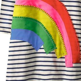 img 2 attached to 👗 HILEELANG Toddler Girl Dress - Stripe Long Sleeve Cotton Basic Dress for Autumn/Winter, Ages 1-7