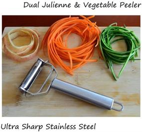 img 2 attached to 🥔 Stainless Steel Potato Peeler Set with Cleaning Brush - Efficient and Convenient Potato Peeling Solution