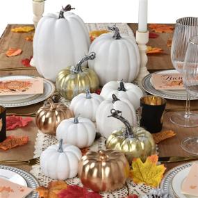 img 1 attached to DearHouse Artificial Pumpkins Halloween Thanksgiving Home Decor