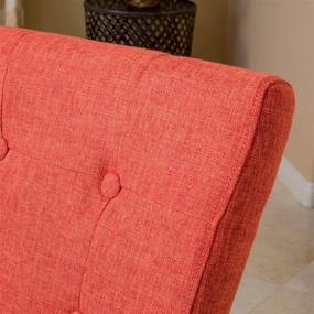 img 3 attached to Set of 2 Christopher Knight Home Angelina Fabric KD Dining Chairs in Vibrant Deep Orange Shade