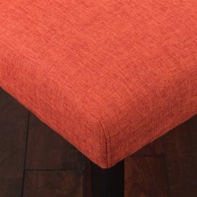 img 1 attached to Set of 2 Christopher Knight Home Angelina Fabric KD Dining Chairs in Vibrant Deep Orange Shade