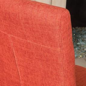 img 2 attached to Set of 2 Christopher Knight Home Angelina Fabric KD Dining Chairs in Vibrant Deep Orange Shade