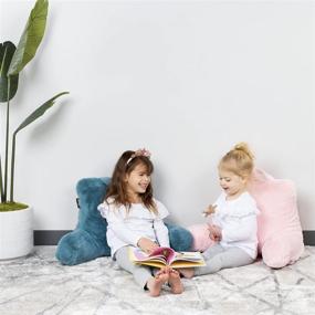 img 3 attached to 🛏️ Milliard Shredded Memory Foam Kids Reading Pillow - Floor Gaming Chair Bed Pillow with Washable Faux Fur Cover in Blue - 14x13 inches