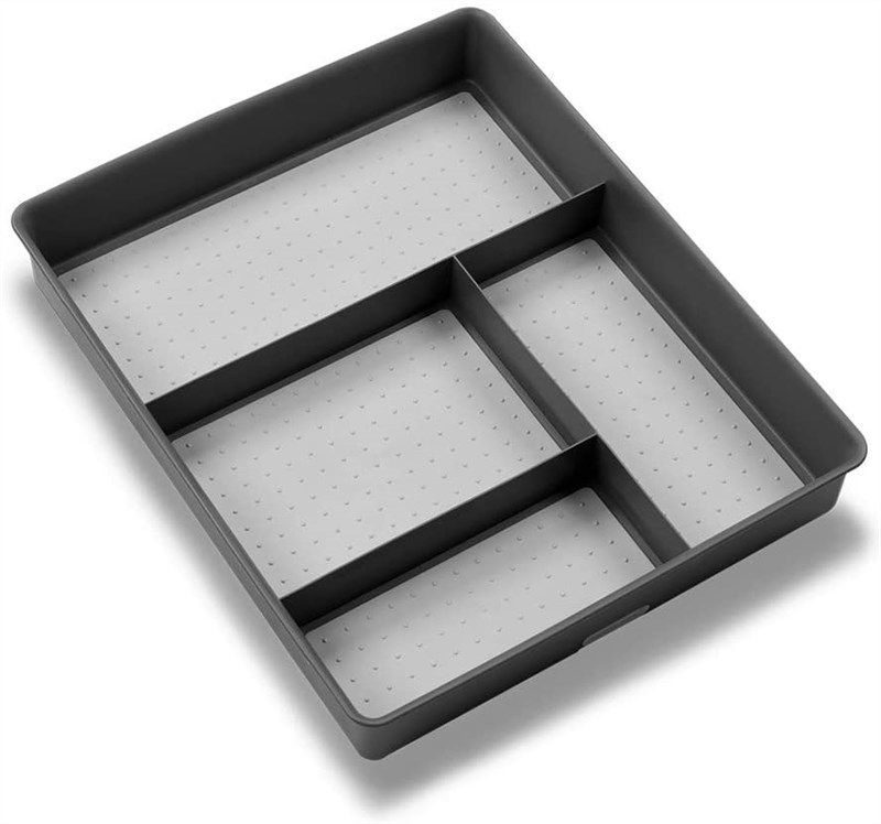 Rubbermaid Extra Deep Desk Drawer Director Tray, Plastic, 11.875 x 15 x 2.5  Inches, Black