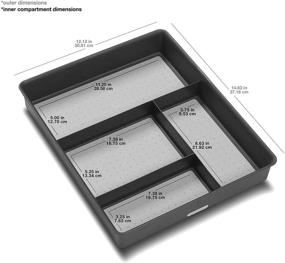 img 2 attached to 🗄️ Madesmart Basic Gadget Tray Organizer - 4-Compartment Granite Storage with Soft-Grip Lining, Non-slip Rubber Feet, and Easy Cleaning – Durable and BPA-Free