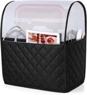 🎛️ luxja dust cover for 6-8 quart stand mixer with pockets and opaque top, includes extra accessories - black quilted fabric (patented design) logo