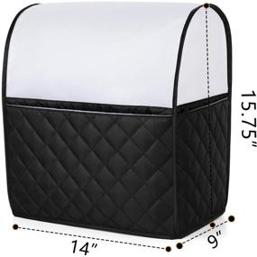 img 1 attached to 🎛️ Luxja Dust Cover for 6-8 Quart Stand Mixer with Pockets and Opaque Top, includes Extra Accessories - Black Quilted Fabric (Patented Design)