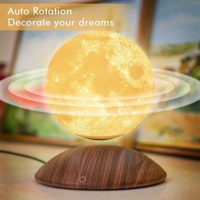 img 3 attached to 🌕 Magnetic Levitation Moon Lamp - BANGFORU Floating 3D Printed Moon Light with Arc Base, 3 Color Options, Perfect Christmas Gifts for Kids, Friends, Home Decor, 5.9 inch