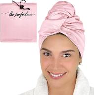 fast-drying microfiber hair towel for curly hair - smooth, ultra-fine and untextured - undamaged, tangle-free hair - (40 in. x 27.5 in.) - pink - the perfect haircare logo