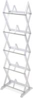 📀 atlantic mitsu 5-tier media rack - organize and store 130 cd's, 90 dvd's, bluray, games in clear, pn64836265, white logo