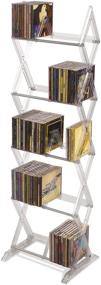 img 3 attached to 📀 Atlantic Mitsu 5-Tier Media Rack - Organize and Store 130 CD's, 90 DVD's, BluRay, Games in Clear, PN64836265, White