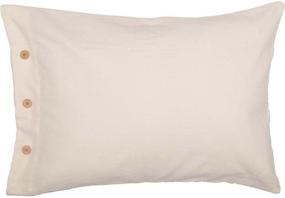 img 1 attached to 🛏️ Piper Classics Market Place Gray Standard Pillow Sham: Cream with Grain Sack Stripe & Button Details - 21" x 27