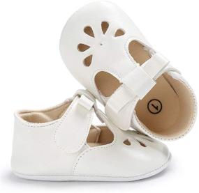 img 2 attached to 👶 LAFEGEN Baby Girls Mary Jane Flats: Non Slip Soft Sole PU Leather Shoes for Newborns & Toddlers