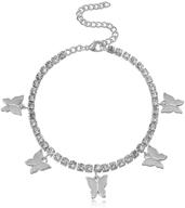 butterfly anklet bracelet - stylish jewelry for women and girls, boho butterfly ankle bracelets for beach logo