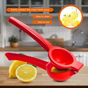 img 1 attached to 🍋 Premium Quality Metal Lemon Squeezer - Manual Press Citrus Juicer in Red for Freshest Juice Extraction