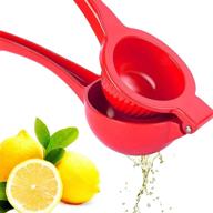 🍋 premium quality metal lemon squeezer - manual press citrus juicer in red for freshest juice extraction logo