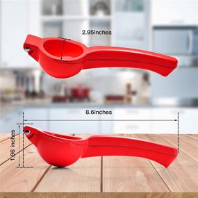 img 3 attached to 🍋 Premium Quality Metal Lemon Squeezer - Manual Press Citrus Juicer in Red for Freshest Juice Extraction