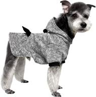 grey topkins dog sweater dress with hooded knit pullover and bowknot - warm pet apparel for cold weather логотип