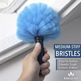 img 1 attached to 🕸️ Premium Cobweb Duster with Extendable Pole Combo (8-10 Ft Reach, Medium-Stiff Bristles) - Lightweight Aluminum Pole, Hand-Packaged Brush Attachment for Indoor/Outdoor Use