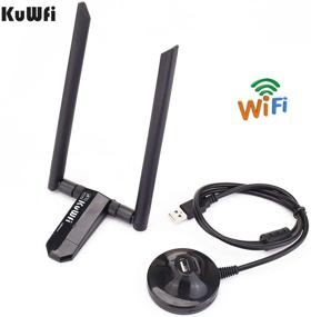 img 3 attached to KuWFi AC 1200Mbps USB WiFi адаптер с двумя диапазонами для ПК, настольного ТВ-бокса - высокий прирост, в комплекте 2x5dBi антенна