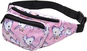 img 4 attached to 🦄 Giddah Unicorn Designer Fanny Pack for Girls Boys - Hiking Waist Bag, Money Belt, Mobile Phone Holder - Perfect for Traveling