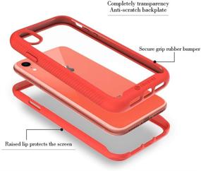 img 2 attached to 📱 CellEver iPhone XR Case - Clear Full Body Protective Cover with Anti-Slip Design - 6.1 inch Transparent Case + 2X Glass Screen Protectors Included - Coral