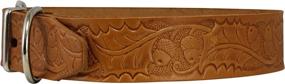 img 2 attached to Premium Tooled Leather Dog Collar: Elegant Tan Floral Pattern in 3 Sizes