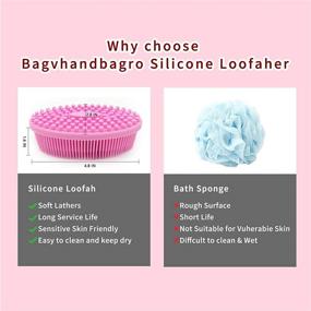 img 2 attached to 👜 Bagvhandbagro 3-Piece Silicone Body Scrubber Set for Gentle Exfoliation and Massage