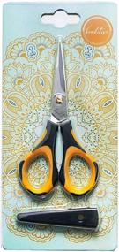 img 4 attached to 🔪 Beaditive Precision Craft Scissors - Stainless Steel Paper Crafting Scissors With Safety Cap - Ultra Sharp Blades & Non-Slip TPR Handles | Adult & Kid Scrapbooking Scissors for Home Office School