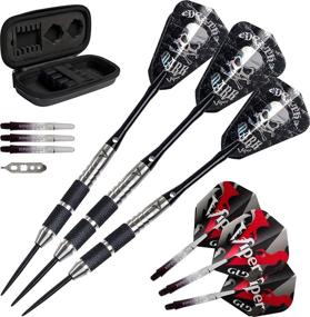 img 4 attached to 🎯 Viper Desperado 80% Tungsten Steel Tip Darts: Death Mark, 24g - Black | With Storage/Travel Case