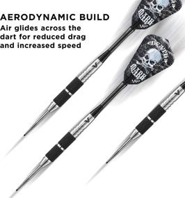 img 1 attached to 🎯 Viper Desperado 80% Tungsten Steel Tip Darts: Death Mark, 24g - Black | With Storage/Travel Case