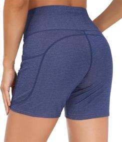 img 2 attached to 🩲 Dragon Fit Women's High Waist Yoga Shorts: Tummy Control, 2 Side Pockets, Perfect for Running & Home Workouts